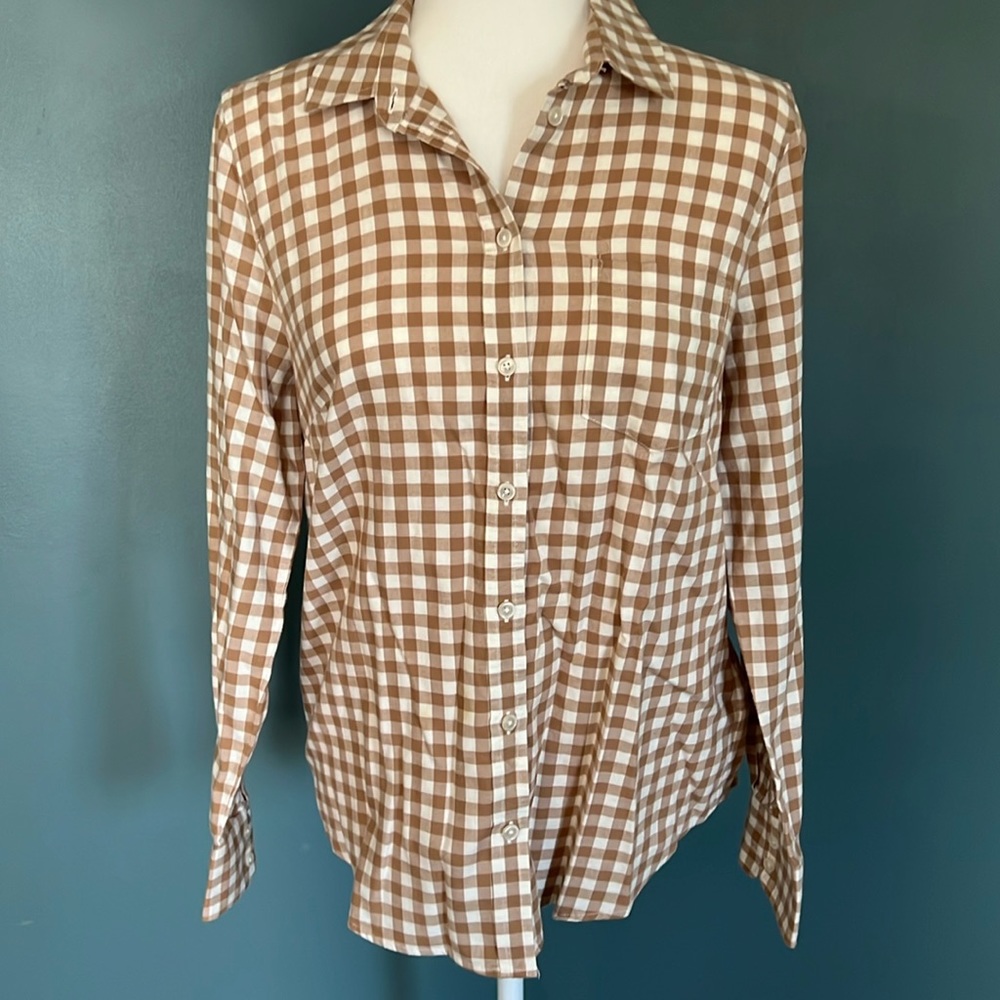 J.CREW WOMENS BUTTON DOWN FLANNEL. BUFFALO CHECK SHIRT - size SMALL